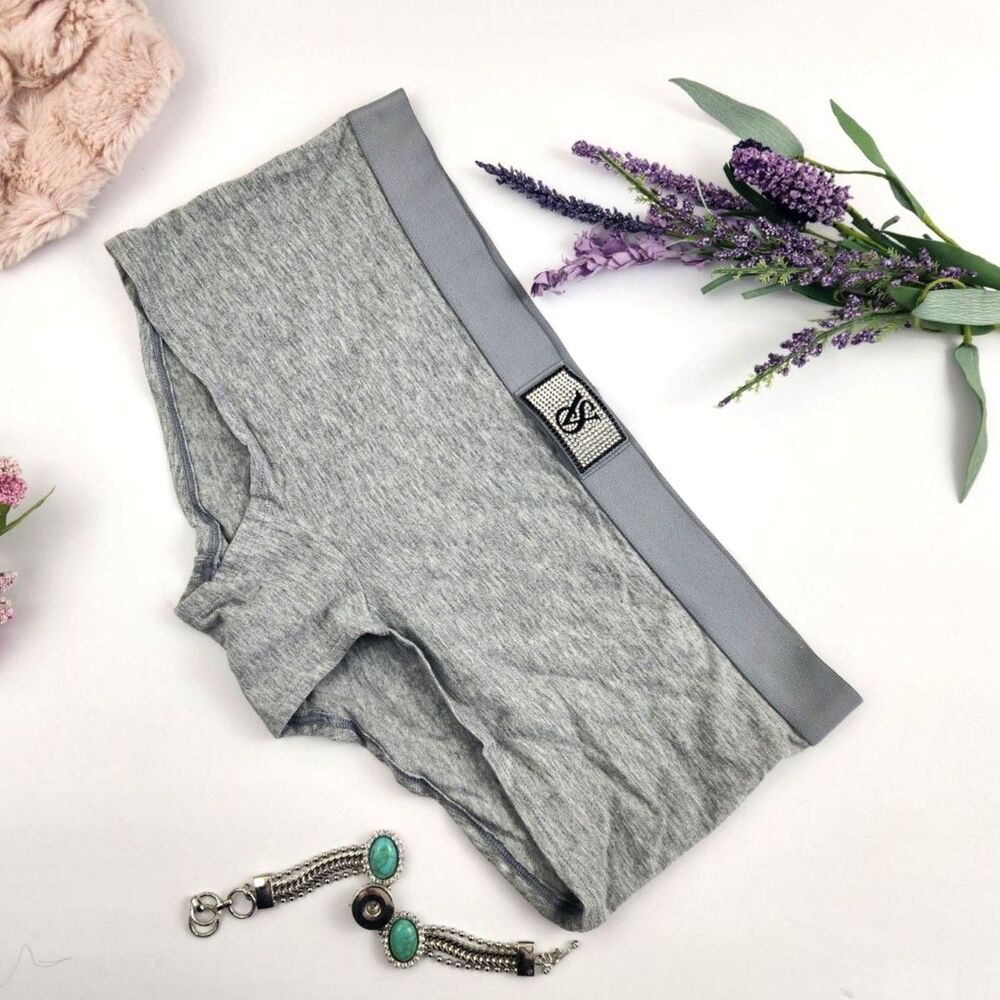MEDIUM {Victoria's Secret} Light Gray Rhinestones Shortie Panty